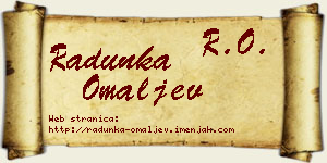 Radunka Omaljev vizit kartica